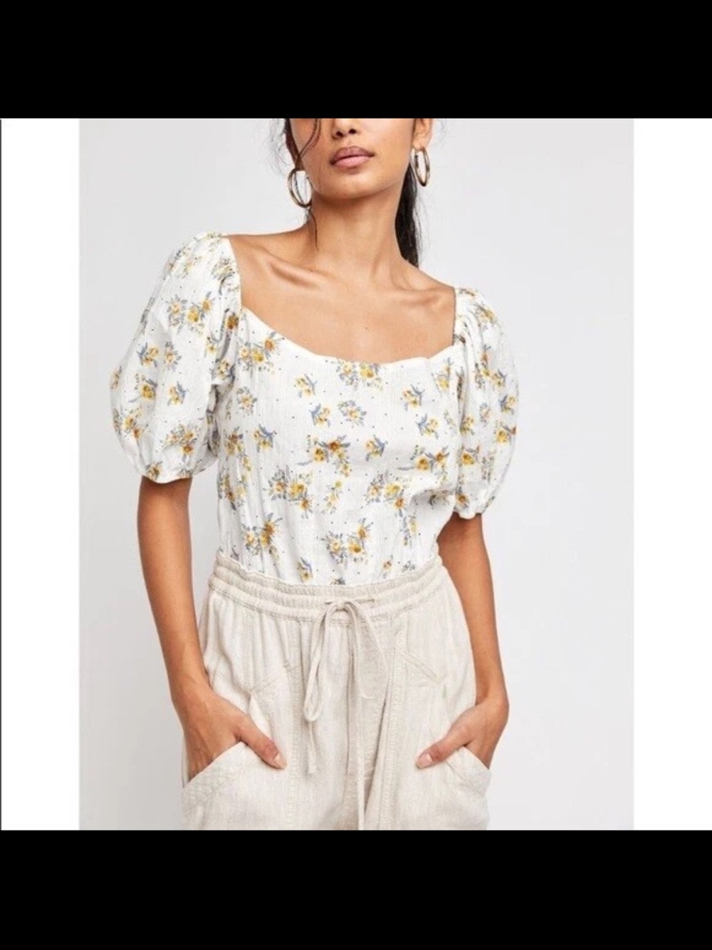 Intimately Free People Angela Floral Print Bodysuit S